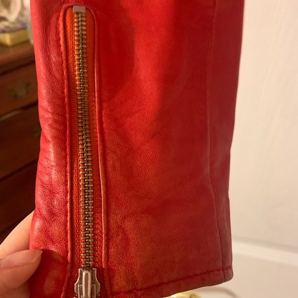 Red Leather Jacket Carrie Hoxton - Picture 4 of 7